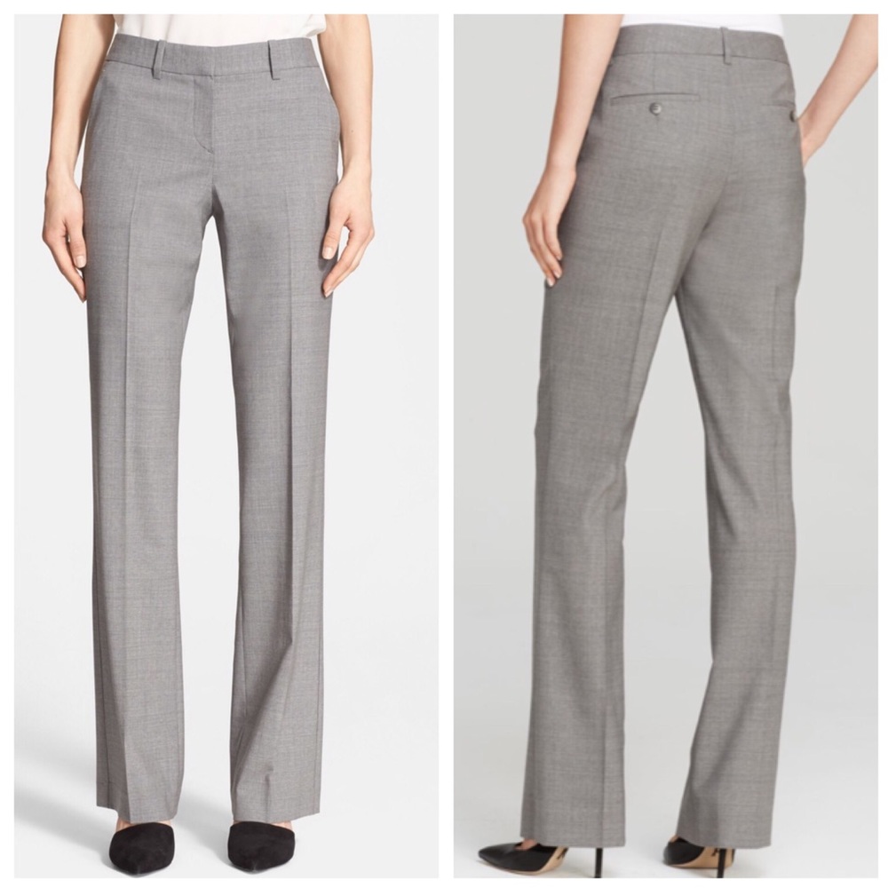 Theory Max 2 Gray Wool Blend Dress Pants Career